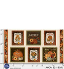 PB Autumn Homestead Autumn Is Calling Blocks Panel - 6211-EMU - Cotton Fabric