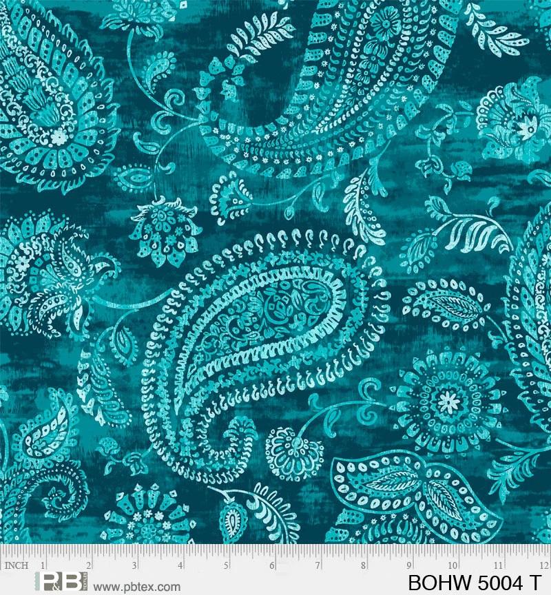 PB Bohemia 108" - 5004-T Teal - Cotton Fabric