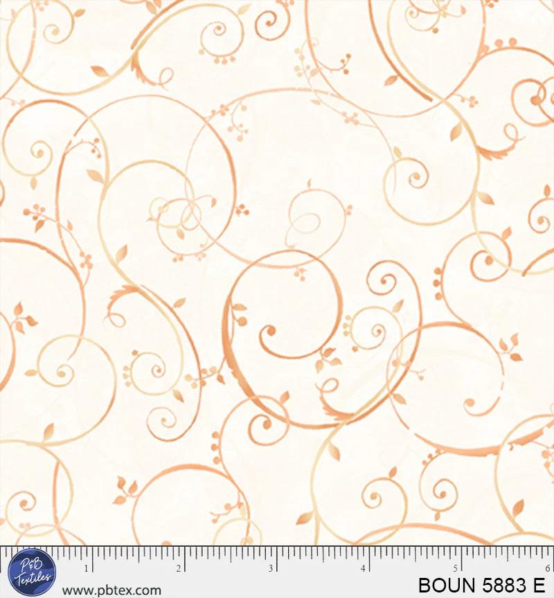 PB Bountiful Golden Scroll - 5883-E - Cotton Fabric