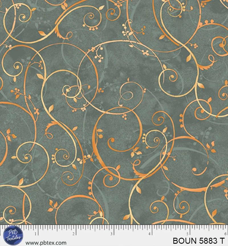 PB Bountiful Golden Scroll - 5883-T - Cotton Fabric