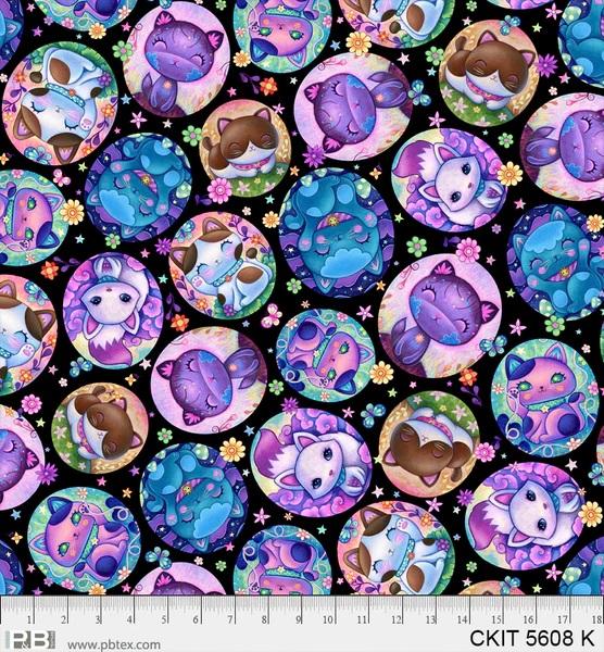 PB Crazy Kitties - 5608-K - Cotton Fabric