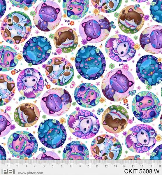 PB Crazy Kitties - 5608-W - Cotton Fabric