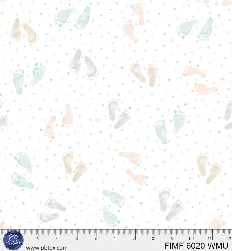 PB First Impressions Flannel Footprints - 6020-WMU - Cotton Flannel Fabric