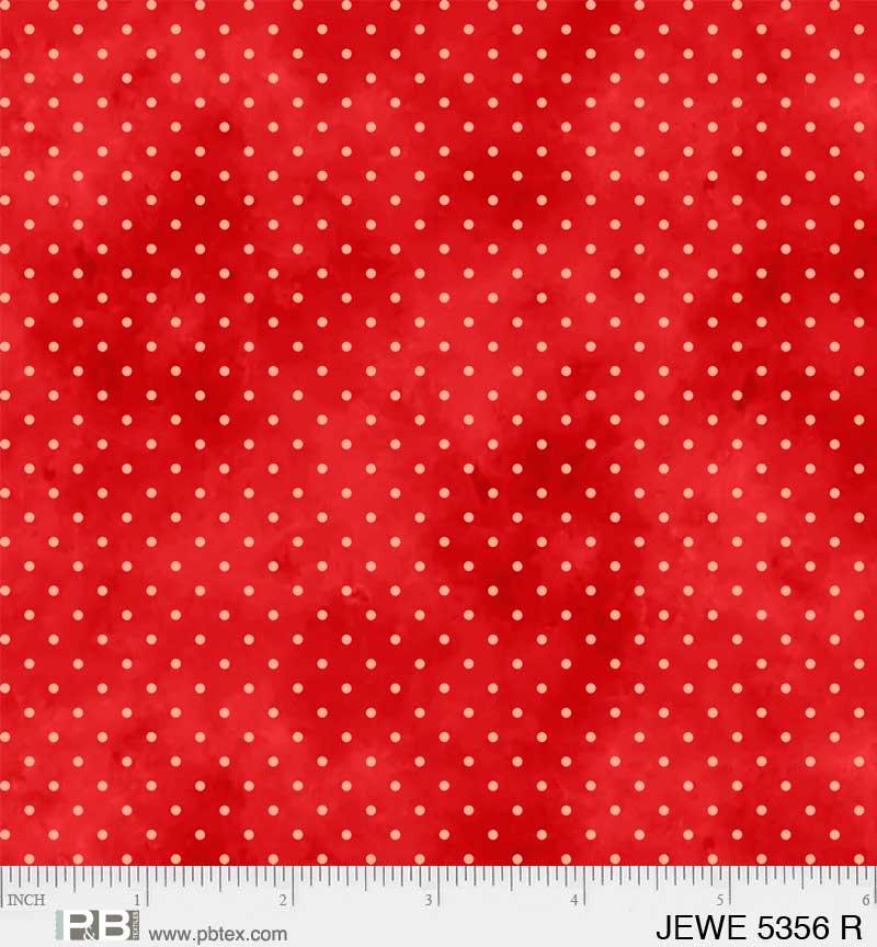 PB Jewel Pin Dot - 5356-R Red - Cotton Fabric