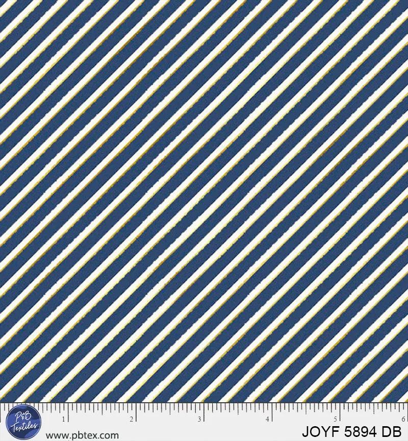 PB Joyful Candy Cane Stripe - 5894-DB - Cotton Fabric