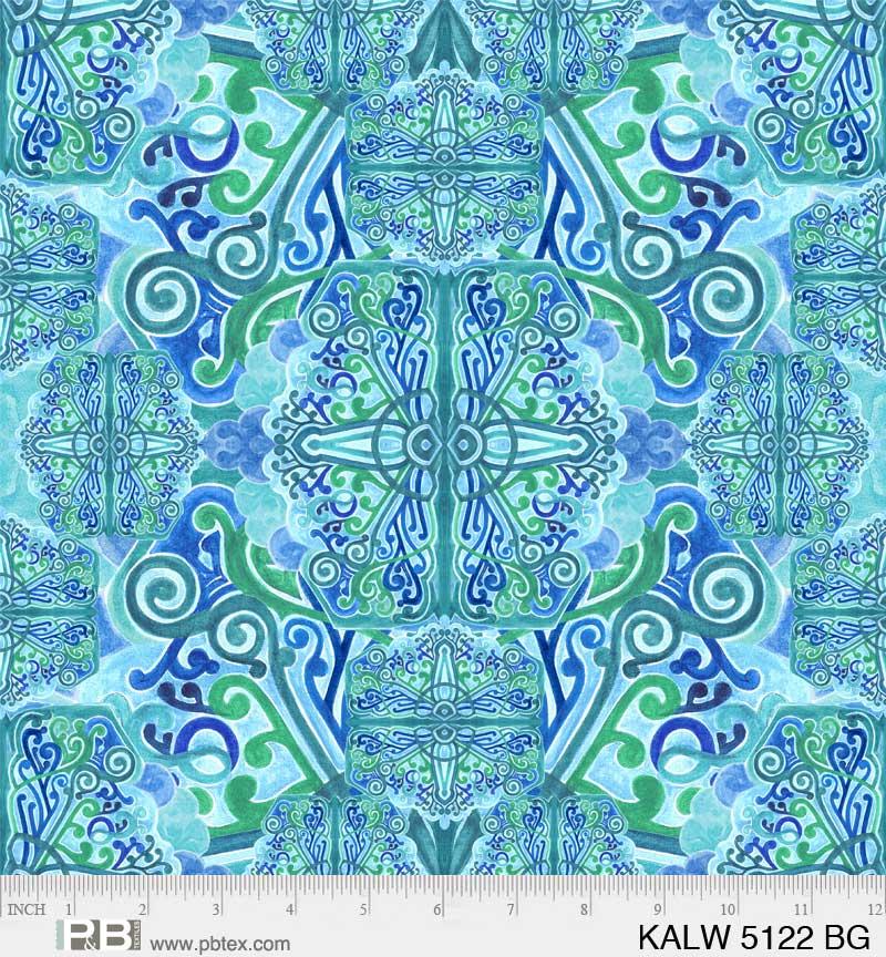 PB Kaleidoscope 108" - 5122-BG Blue Green - Cotton Fabric