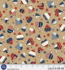 PB Love & Glory Burlap Heart Toss - 6159-NE - Cotton Fabric