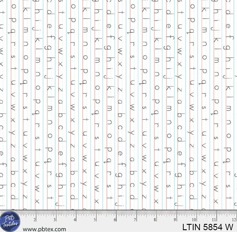 PB Love, Teach, Inspire Handwriting Practice - 5854-W - Cotton Fabric