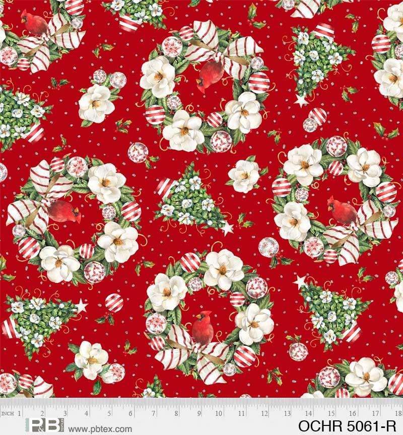 PB Ornamental Christmas - 5061-R Red - Cotton Fabric