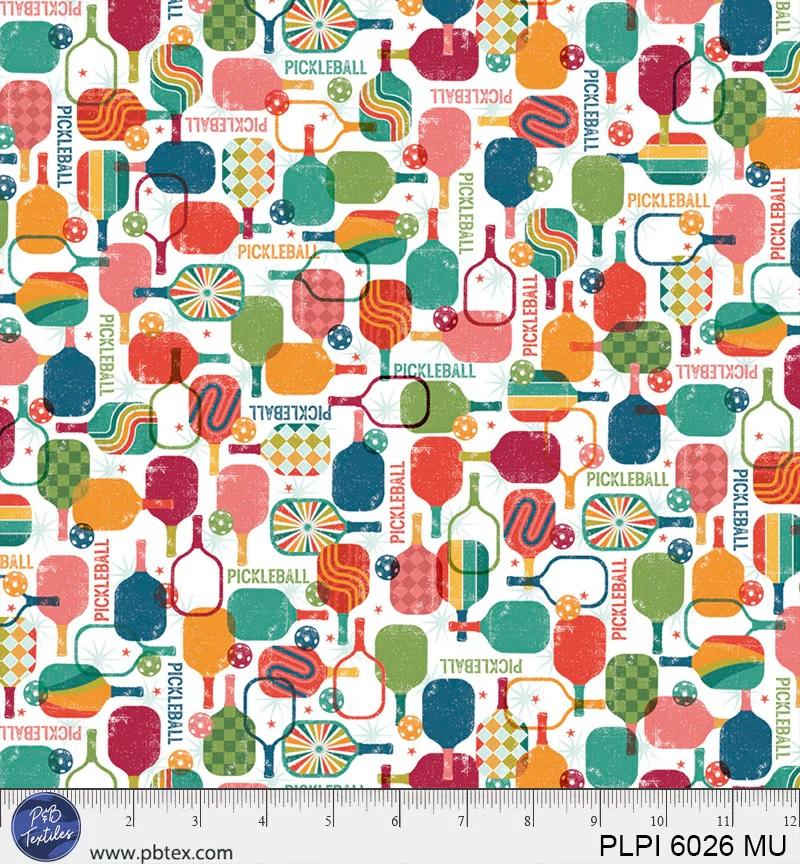 PB Peace, Love Pickleball Pickleball Paffle 4-Way - 6026-MU - Cotton Fabric