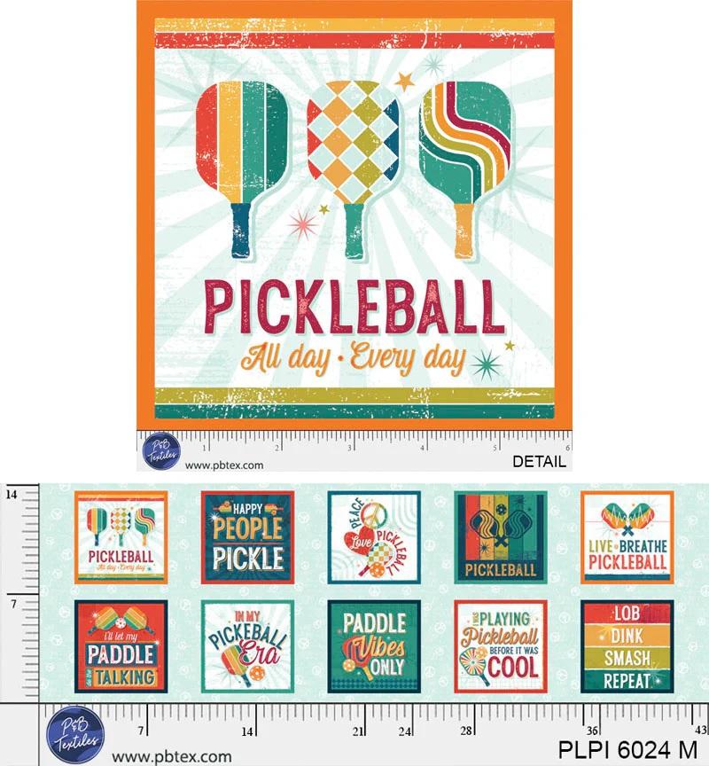 PB Peace, Love Pickleball Pickleball Patched Panel - 6024-M - Cotton Fabric
