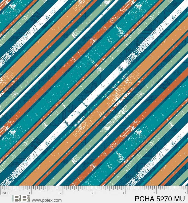 PB Pickleball Champ Diagonal Stripe - 05270-MU - Cotton Fabric