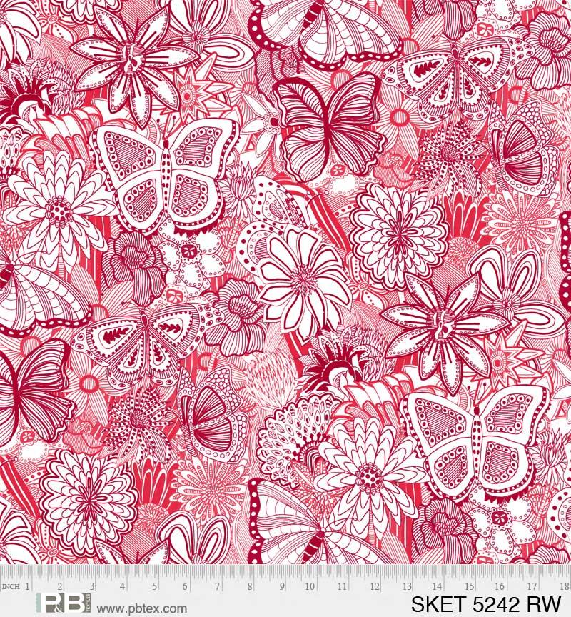 PB Sketchbook - 108" Wide Backing 5242-RW - Cotton Fabric