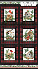 PB Winter Song Layered Scenic with Birdhouses - 06230-SMU - Cotton Fabric