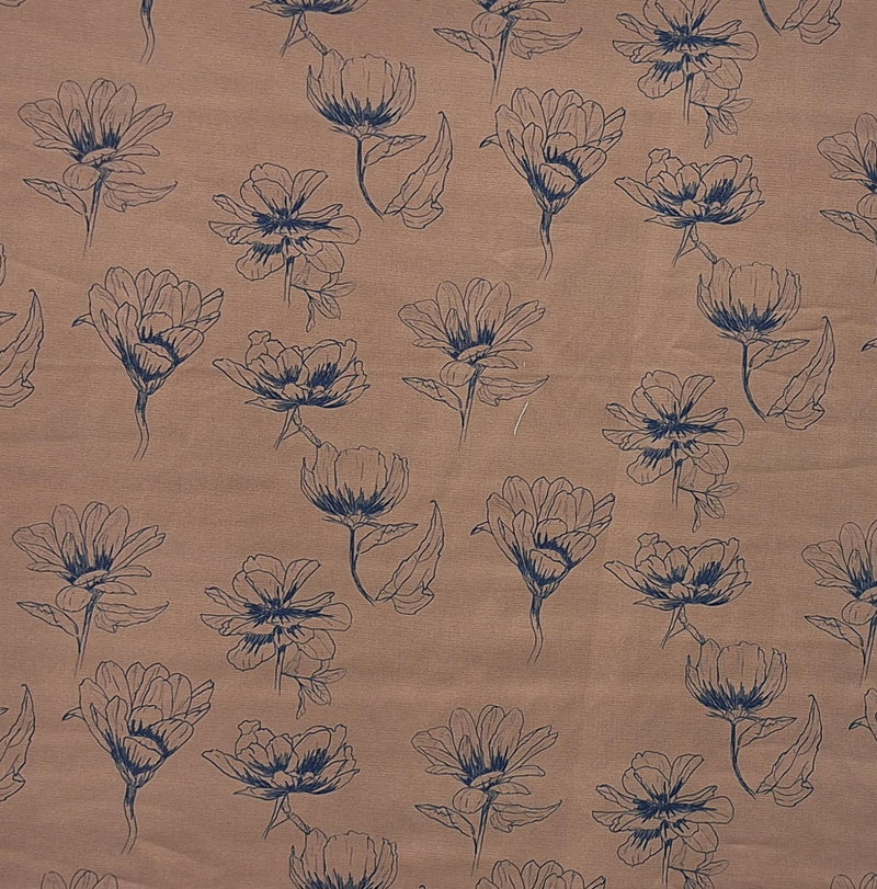Poly Slub Linen Look - ET1014 Brown - Dress & Apparel Fabric