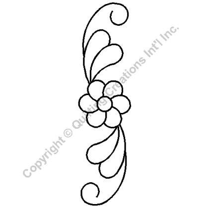 QCI 4" x 15" Flower Design Stencil - 563