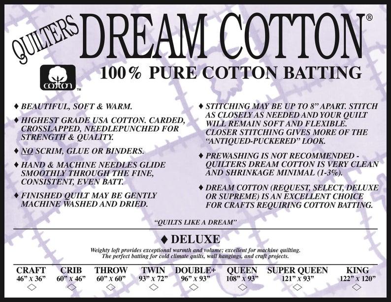 QDB Natural Cotton Deluxe Super Queen 121" x 93"  N6SQ - Batting