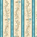 QT Amazing Grace Decorative Scroll Stripe - 24046-Q Teal - Cotton Fabric