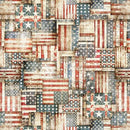 QT American Country Flag Patchwork - 31995-E Cream - Cotton Fabric