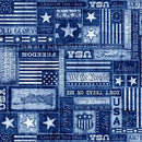 QT American Heritage Americana Text - 32298-B Denim - Cotton Fabric