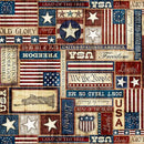 QT American Heritage Americana Text - 32298-RE Red/Cream - Cotton Fabric