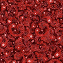 QT American Heritage Star Paisley - 32303-R Red - Cotton Fabric