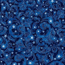 QT American Heritage Star Paisley - 32303-Y Royal - Cotton Fabric