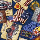 QT American Heroes Firefighter - 30679-N Navy - Cotton Fabric