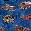 QT American Heroes Firefighter - 30680-Y Royal - Cotton Fabric