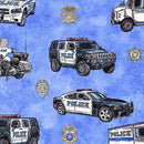 QT American Heroes Police - 30687-B Blue - Cotton Fabric