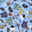 QT American Heroes Police - 30688-B Light Blue - Cotton Fabric
