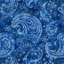 QT American Tapestry Paisley - 30870-B Blue - Cotton Fabric