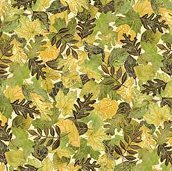 QT Autumn Forest Leaves - 30362-E Cream - Cotton Fabric