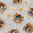 QT Autumn Spice Turkey Toss - 30598-K Gray - Cotton Fabric