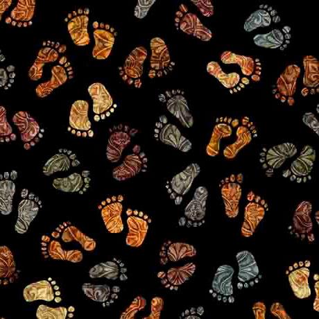 QT Bigfoot Footprints - 30995-J Black - Cotton Fabric