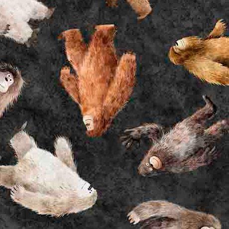 QT Bigfoot Toss - 30993-J Charcoal - Cotton Fabric