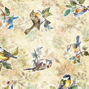 QT Birdsong Bird Toss - 30279-A Tan - Cotton Fabric