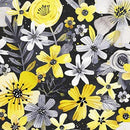QT Blissful Blooms Contemperary Flora - 31706-J Black - Cotton Fabric