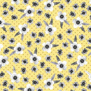 QT Blissful Blooms Flower Heads - 31707-S Yellow - Cotton Fabric