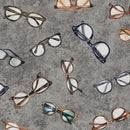 QT Bookworm Eyeglass Toss - 30450-K Gray - Cotton Fabric
