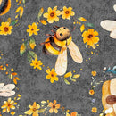 QT Buzz, Buzz, Buzz Bees & Beehives - 31701-K Dark Gray - Cotton Fabric