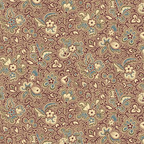 QT Canterbury Archival Small Floral - 24540-M Wine - Cotton Fabric