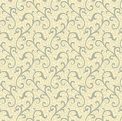 QT Canterbury Archival Windsor Scroll - 24542-EB Ecru/Blue - Cotton Fabric