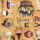 QT Cork and Barrel Everything Wine - 31169-S Wheat - Cotton Fabric