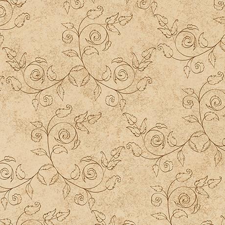 QT Cornucopia Harvest Delicate Scroll - 31030-A Tan - Cotton Fabric