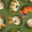 QT Cornucopia Harvest Pumpkin Toss - 31025-G Green - Cotton Fabric