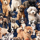 QT Cuties 2 Pack Of Puppies - 31448-W Denim - Cotton Fabric