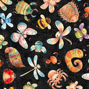 QT Cuties 3 Bugs - 31862-J Black - Cotton Fabric