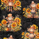QT Cuties Scarecrows - 31179-J Charcoal - Cotton Fabric
