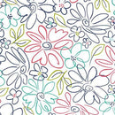 QT Daisy Doodle Packed Stylized Floral - 30744-Z White - Cotton Fabric